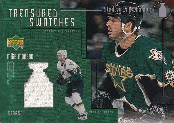 jersey karta MIKE MODANO 01-02 UD Stanley Cup Champs Treasured Swatches /200